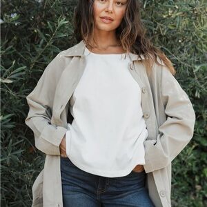 Carly Jean Los Angeles Fable Jacket Khaki Oversized S/M